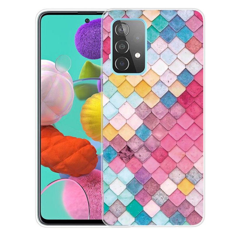 Etui Samsung Galaxy A72 4G / A72 5G Ciemnoczerwony Różowy Malowanie Etui Ochronne