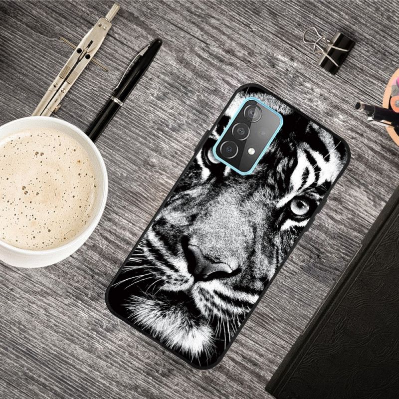 Etui Samsung Galaxy A72 4G / A72 5G Czarno-Biały Tygrys