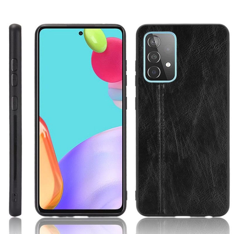 Etui Samsung Galaxy A72 4G / A72 5G Czerwony Czarny Efekt Szytej Skóry