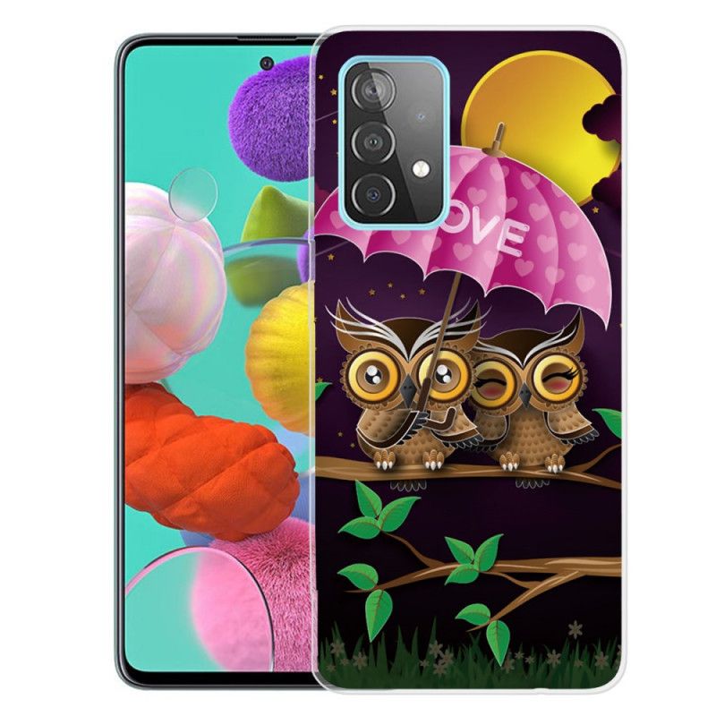 Etui Samsung Galaxy A72 4G / A72 5G Elastyczne Sowy Miłosne