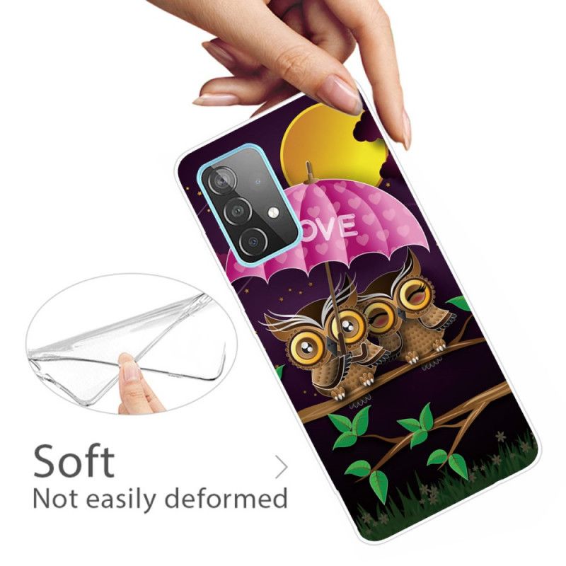 Etui Samsung Galaxy A72 4G / A72 5G Elastyczne Sowy Miłosne