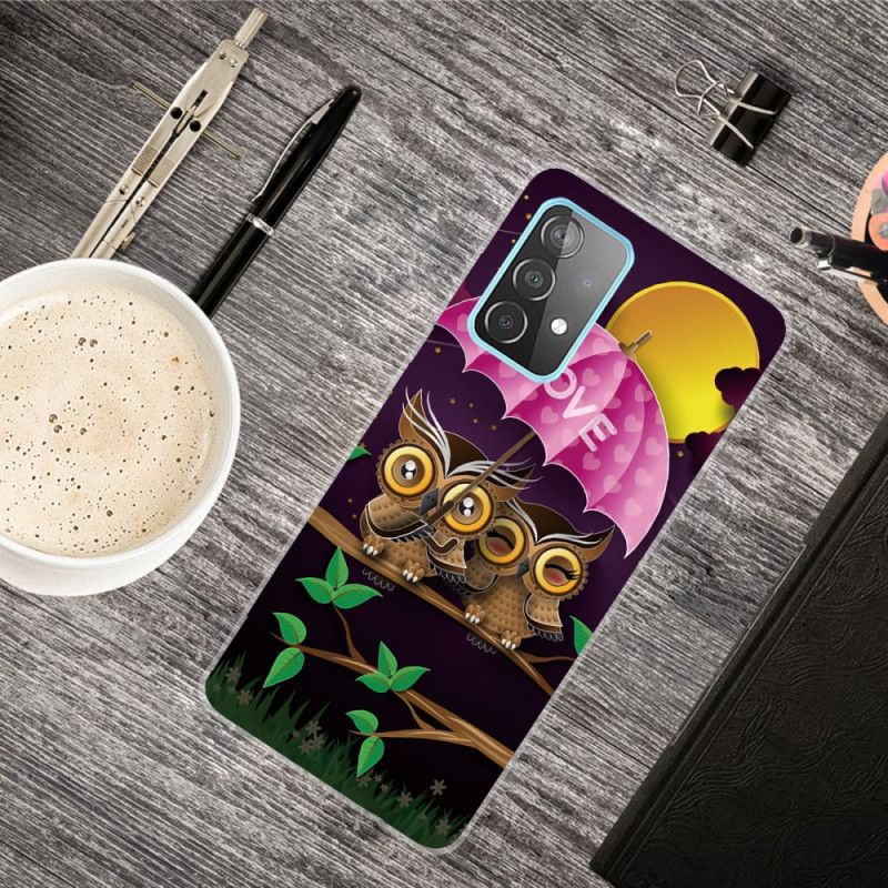 Etui Samsung Galaxy A72 4G / A72 5G Elastyczne Sowy Miłosne