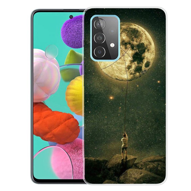 Etui Samsung Galaxy A72 4G / A72 5G Elastyczny Człowiek Na Księżyc