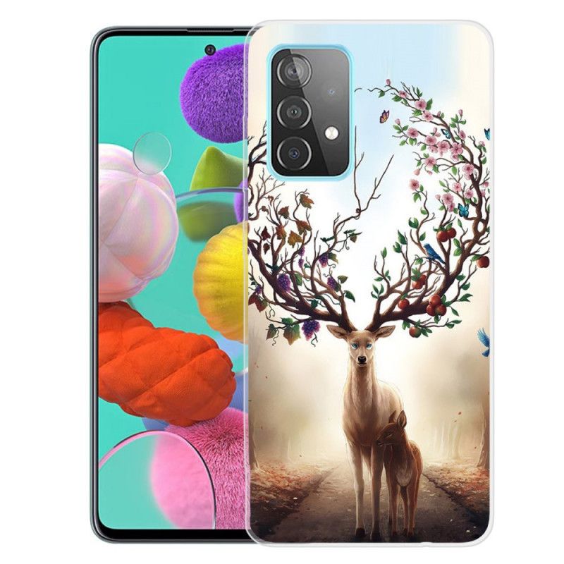 Etui Samsung Galaxy A72 4G / A72 5G Elastyczny Jeleń Etui Ochronne