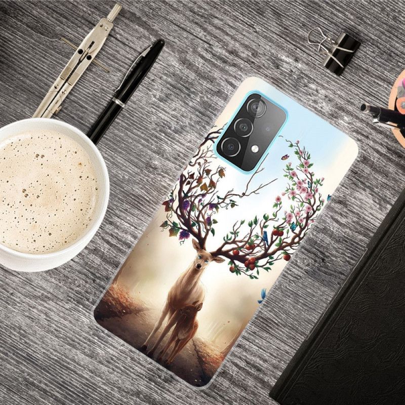 Etui Samsung Galaxy A72 4G / A72 5G Elastyczny Jeleń Etui Ochronne