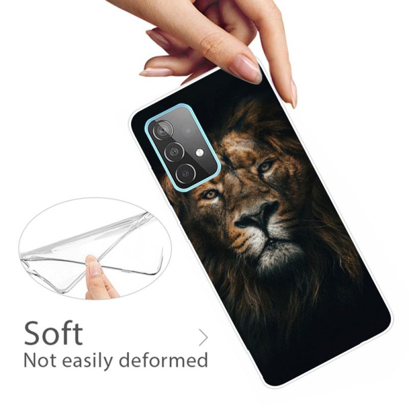 Etui Samsung Galaxy A72 4G / A72 5G Fioletowy Czarny Wspaniały Kot Etui Ochronne