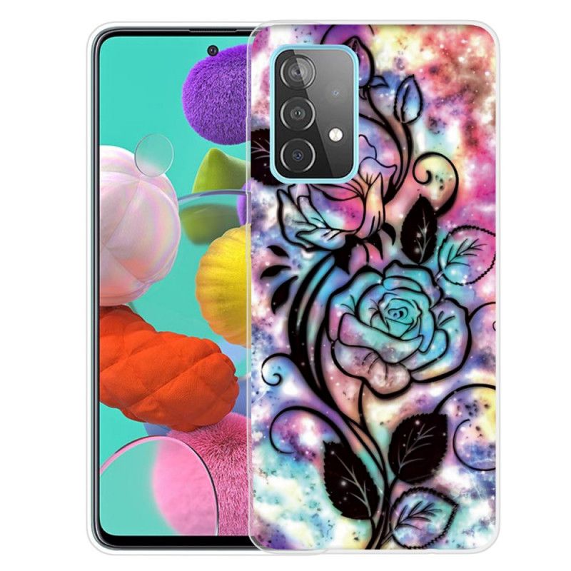 Etui Samsung Galaxy A72 4G / A72 5G Graficzny Kwiat