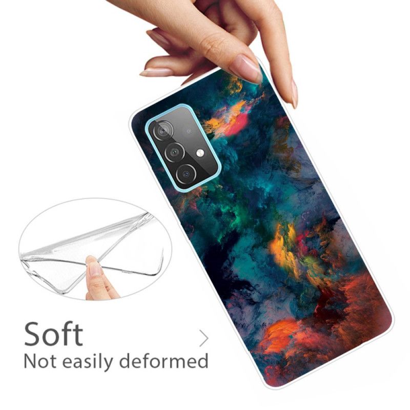 Etui Samsung Galaxy A72 4G / A72 5G Kolorowe Chmury