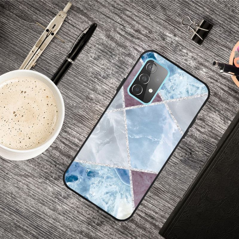 Etui Samsung Galaxy A72 4G / A72 5G Różowy Biały Marmurowy Brokat