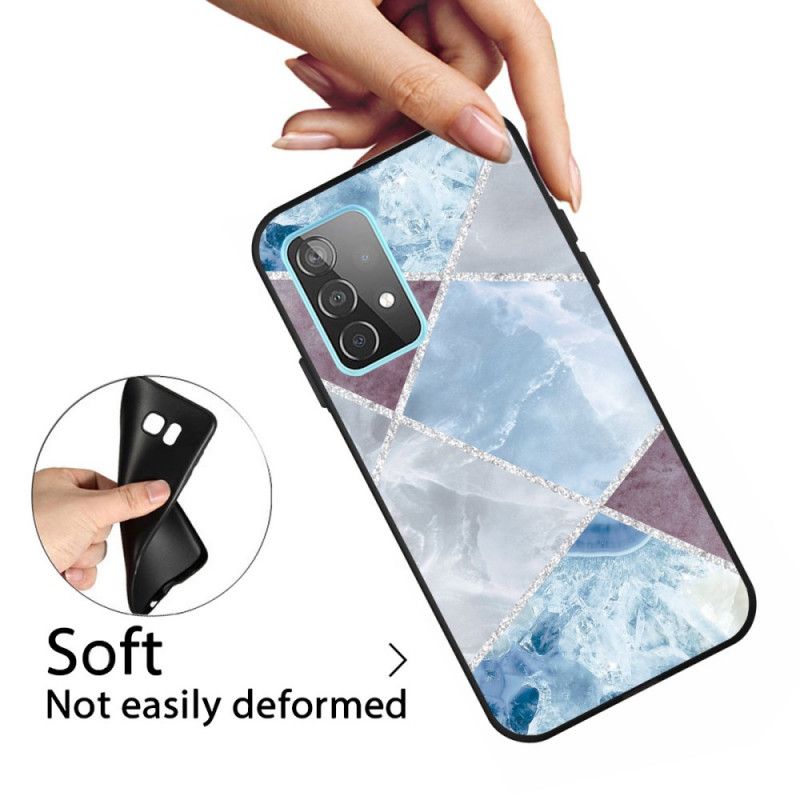 Etui Samsung Galaxy A72 4G / A72 5G Różowy Biały Marmurowy Brokat