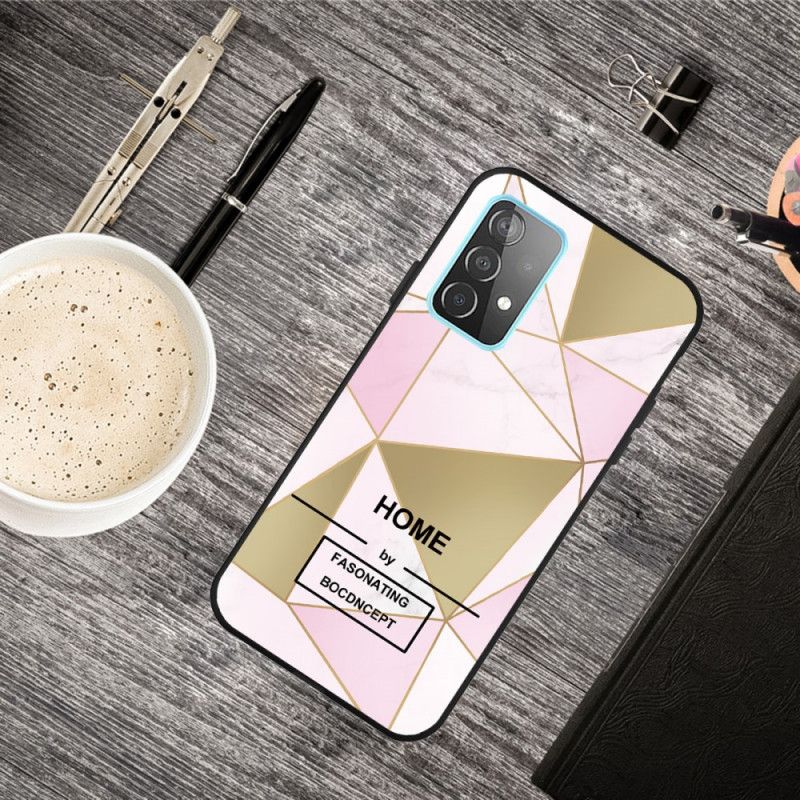 Etui Samsung Galaxy A72 4G / A72 5G Różowy Biały Stylizowany Marmur Etui Ochronne