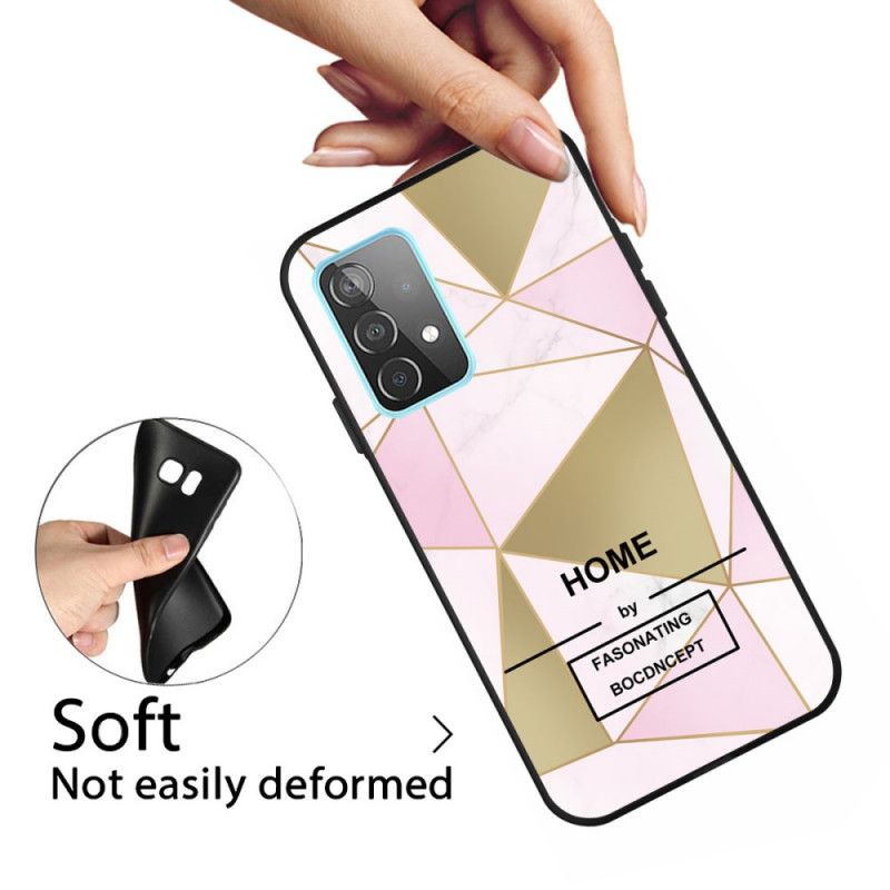 Etui Samsung Galaxy A72 4G / A72 5G Różowy Biały Stylizowany Marmur Etui Ochronne