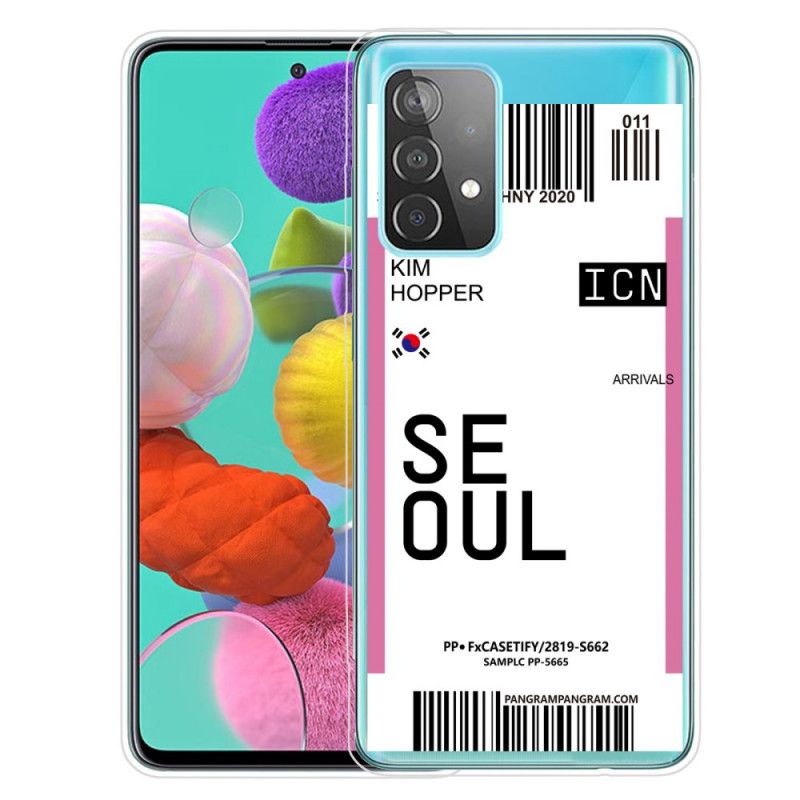 Etui Samsung Galaxy A72 4G / A72 5G Różowy Magenta Karta Pokładowa Do Seulu