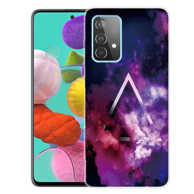 Etui Samsung Galaxy A72 4G / A72 5G Różowy Szary Elastyczna Geometria