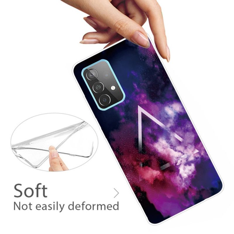 Etui Samsung Galaxy A72 4G / A72 5G Różowy Szary Elastyczna Geometria