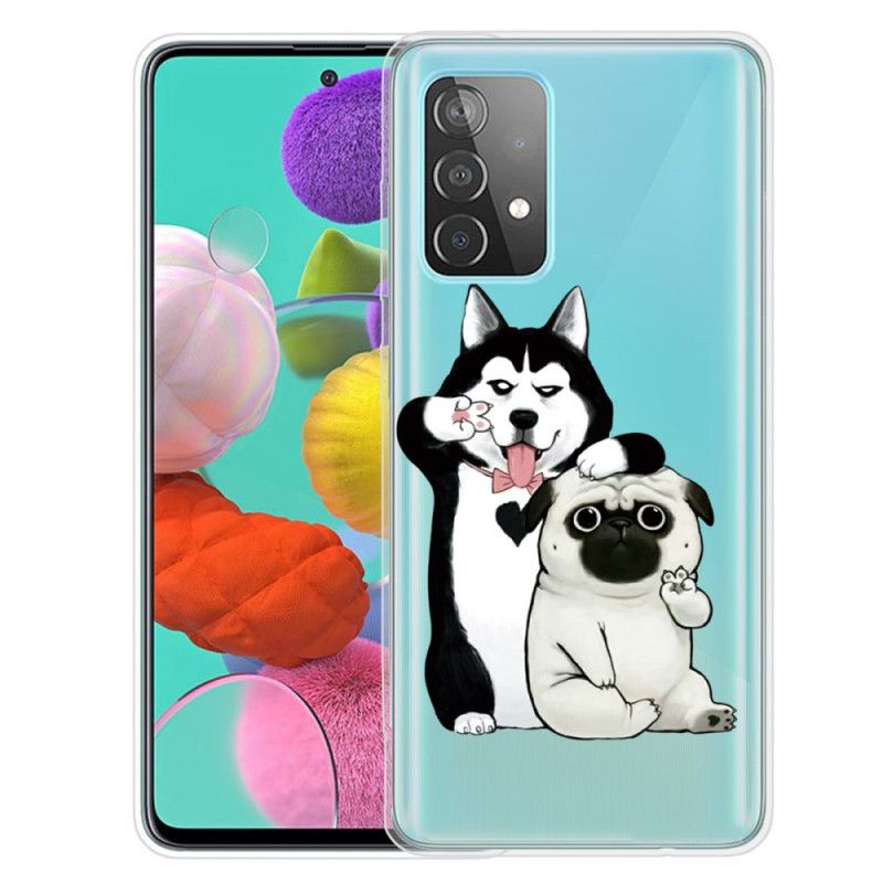 Etui Samsung Galaxy A72 4G / A72 5G Śmieszne Psy Etui Ochronne