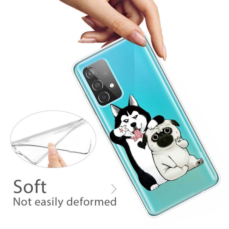 Etui Samsung Galaxy A72 4G / A72 5G Śmieszne Psy Etui Ochronne