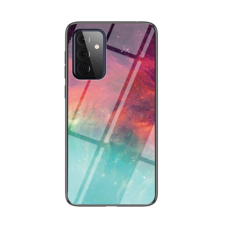 Etui Samsung Galaxy A72 4G / A72 5G Szary Czarny Piękne Szkło Hartowane