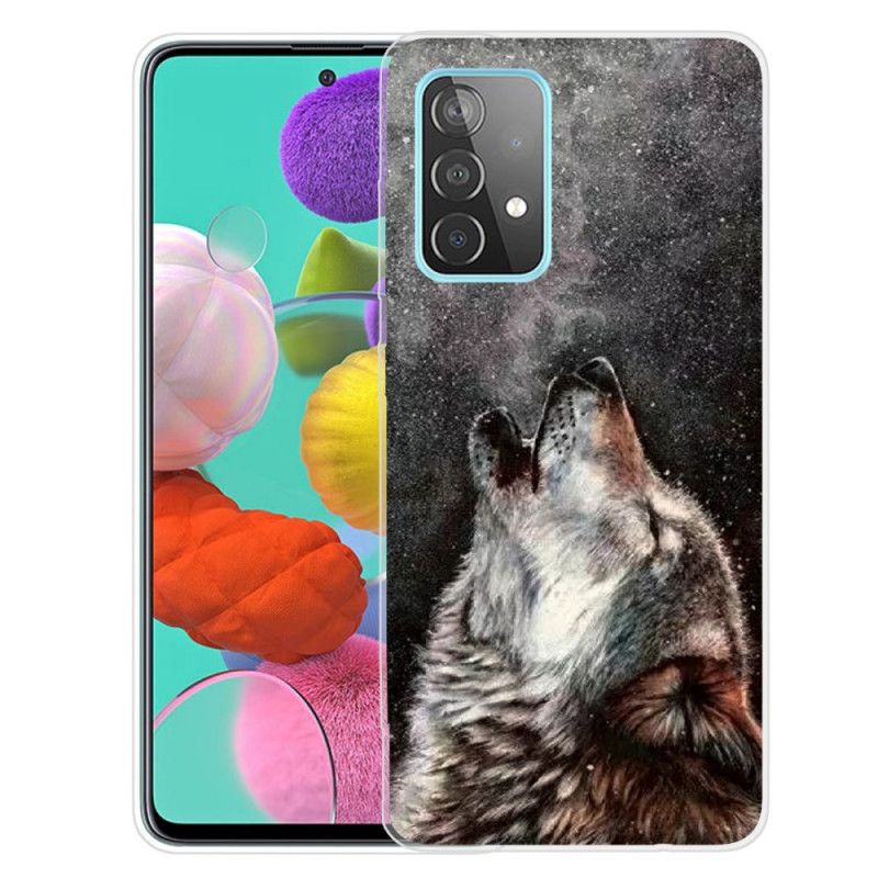 Etui Samsung Galaxy A72 4G / A72 5G Szary Czarny Wysublimowany Wilk