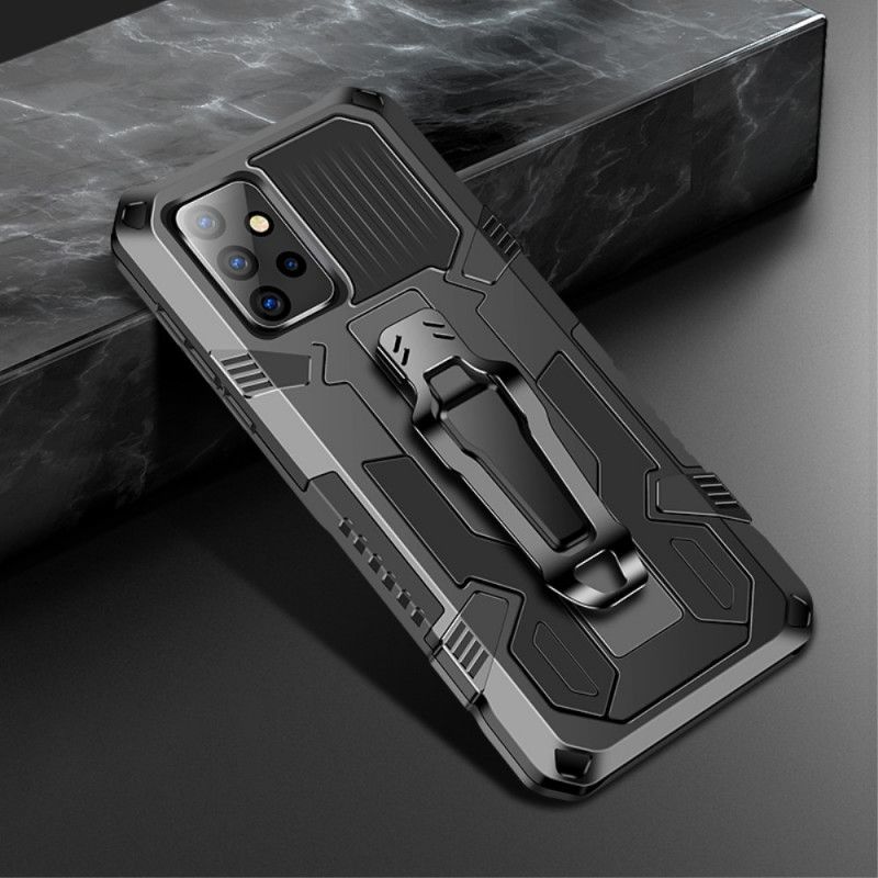 Etui Samsung Galaxy A72 4G / A72 5G Szary Czarny Zdejmowany Uchwyt Na Klips Etui Ochronne