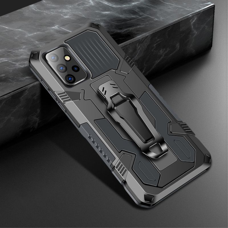 Etui Samsung Galaxy A72 4G / A72 5G Szary Czarny Zdejmowany Uchwyt Na Klips Etui Ochronne