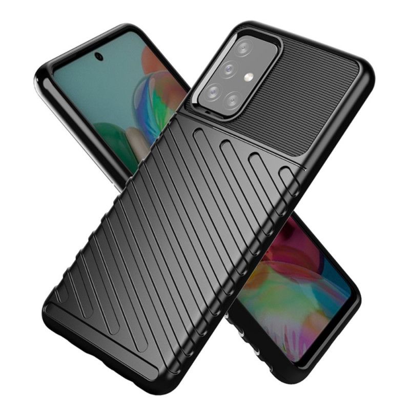 Etui Samsung Galaxy A72 4G / A72 5G Zielony Czarny Seria Grzmotów Etui Ochronne