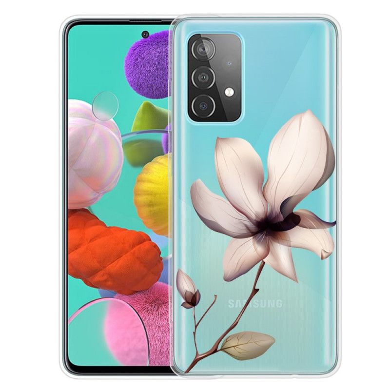 Etui Samsung Galaxy A72 4G / A72 5G Zielony Różowy Premium Kwiatowy