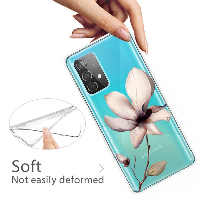 Etui Samsung Galaxy A72 4G / A72 5G Zielony Różowy Premium Kwiatowy