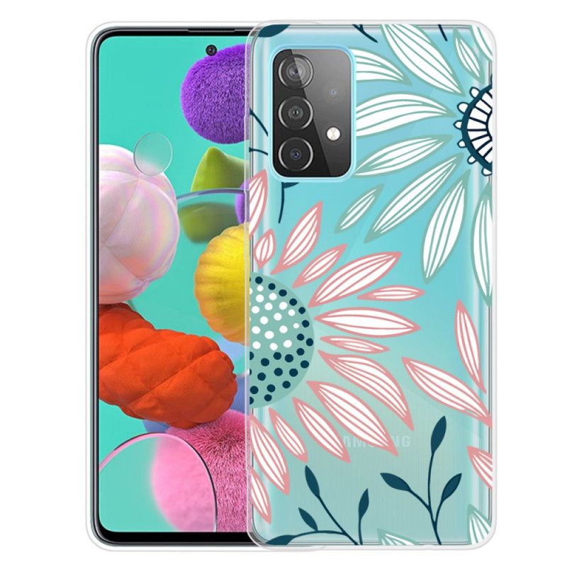 Etui Samsung Galaxy A72 4G / A72 5G Zielony Różowy Premium Kwiatowy