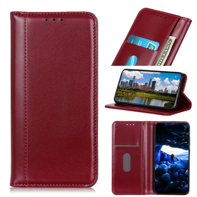 Flip Kotelot Samsung Galaxy A72 4G / A72 5G Czerwony Czarny Błyszcząca Dwoina Etui Ochronne