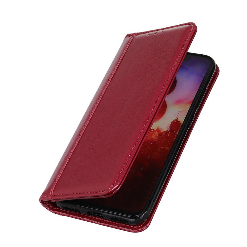 Flip Kotelot Samsung Galaxy A72 4G / A72 5G Czerwony Czarny Błyszcząca Dwoina Etui Ochronne