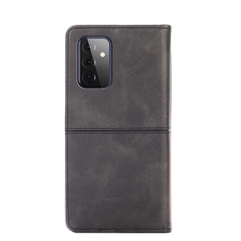 Flip Kotelot Samsung Galaxy A72 4G / A72 5G Czerwony Czarny Styl Couture Ze Skóry Etui Ochronne