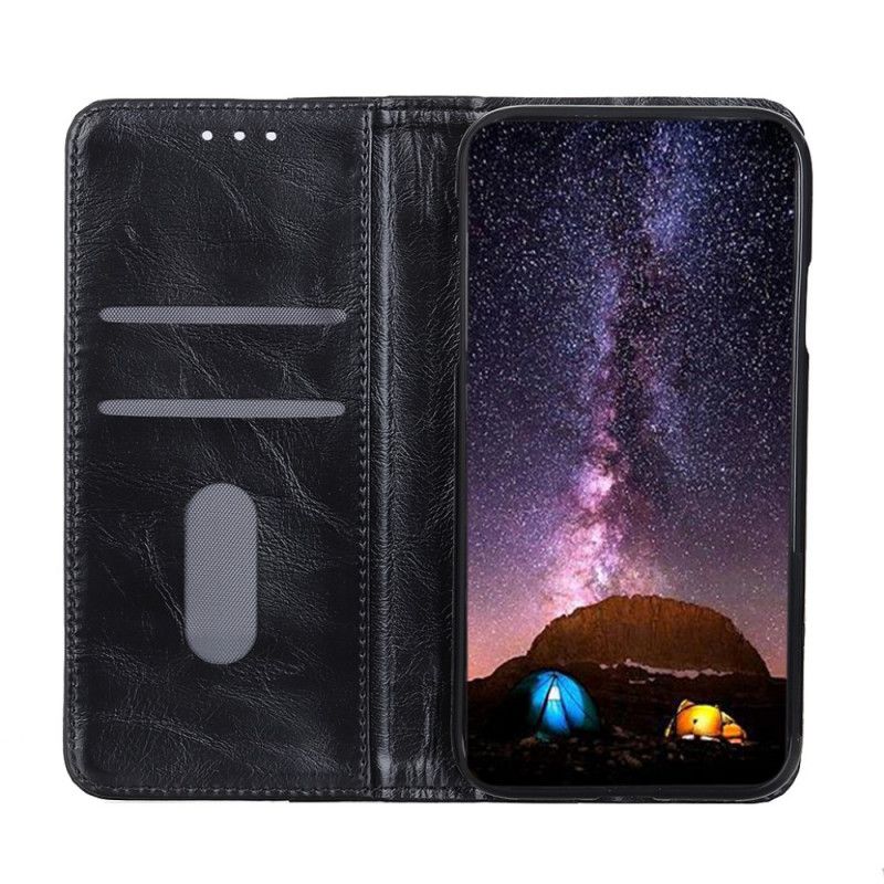 Flip Kotelot Samsung Galaxy A72 4G / A72 5G Granatowy Czarny Etui na Telefon Styl Skórzany Z Nitami