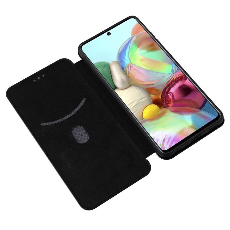 Flip Kotelot Samsung Galaxy A72 4G / A72 5G Zielony Czarny Włókno Węglowe