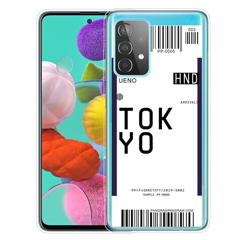 Futerały Samsung Galaxy A72 4G / A72 5G Granatowy Czarny Etui na Telefon Karta Pokładowa Tokio