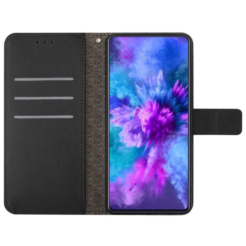 Etui Folio Do Xiaomi 14 Pro Wzór W Romby Na Ramiączkach