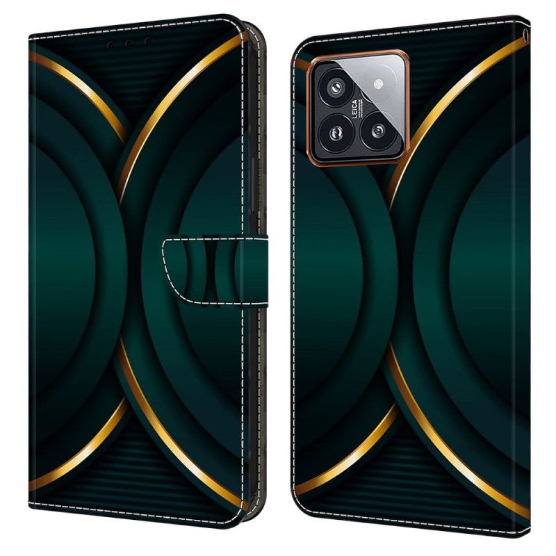 Etui Folio Do Xiaomi 14 Pro Złoty Kontur