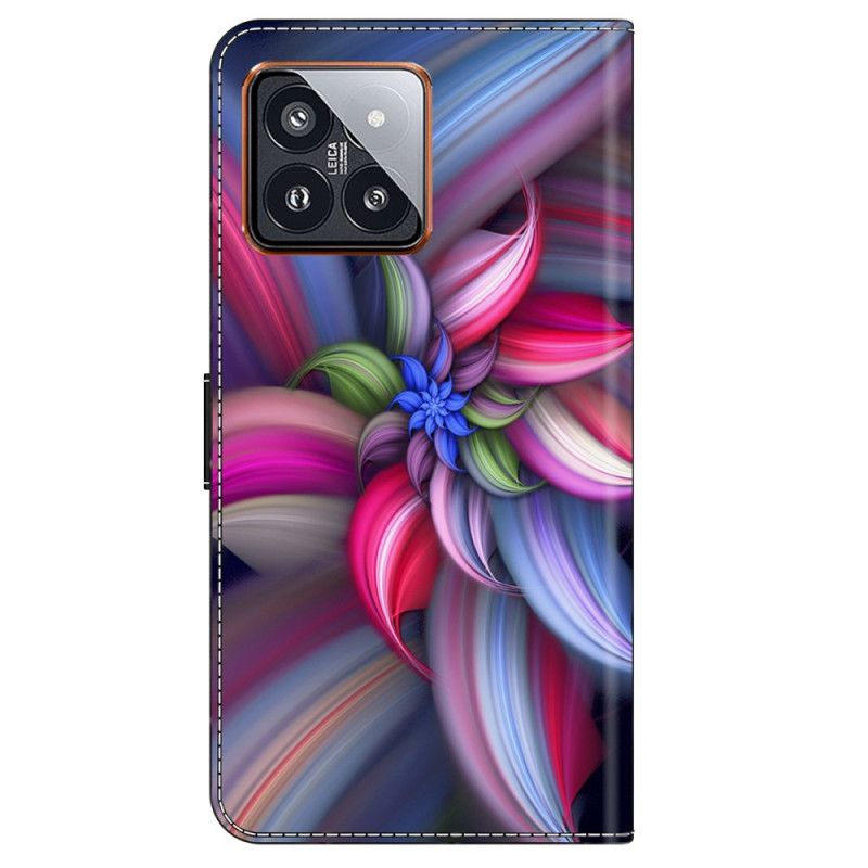 Etui Folio Xiaomi 14 Pro Kolorowe Kwiaty Etui Ochronne