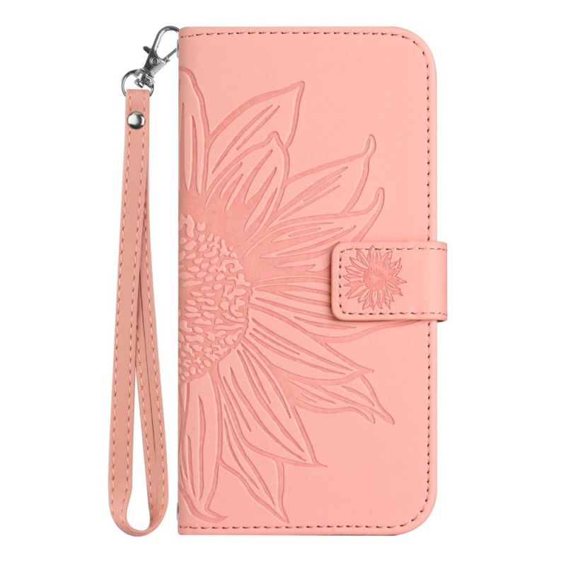 Etui Folio Xiaomi 14 Pro Nadruk Słonecznika Z Paskiem Etui Ochronne