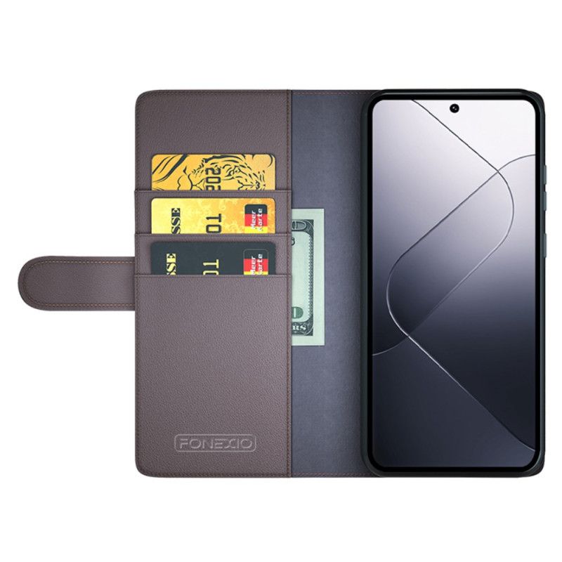 Etui Folio Xiaomi 14 Pro Prawdziwa Skóra Etui Ochronne