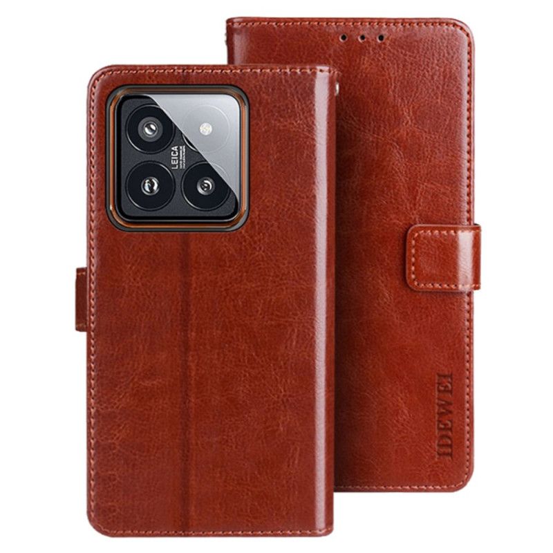 Etui Folio Xiaomi 14 Pro Sztuczna Skóra Idewei Etui Ochronne