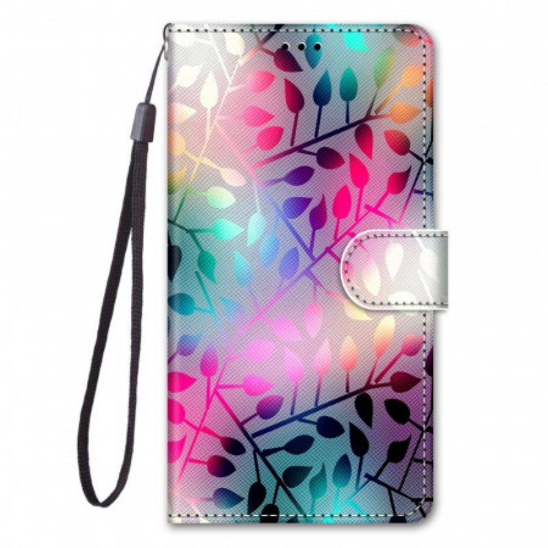 Etui Folio do Samsung Galaxy M53 5G z Łańcuch Arkusze W Paski