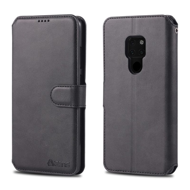 Etui Folio Huawei Mate 20 Szary Czarny Azns Z Efektem Skóry Etui Ochronne