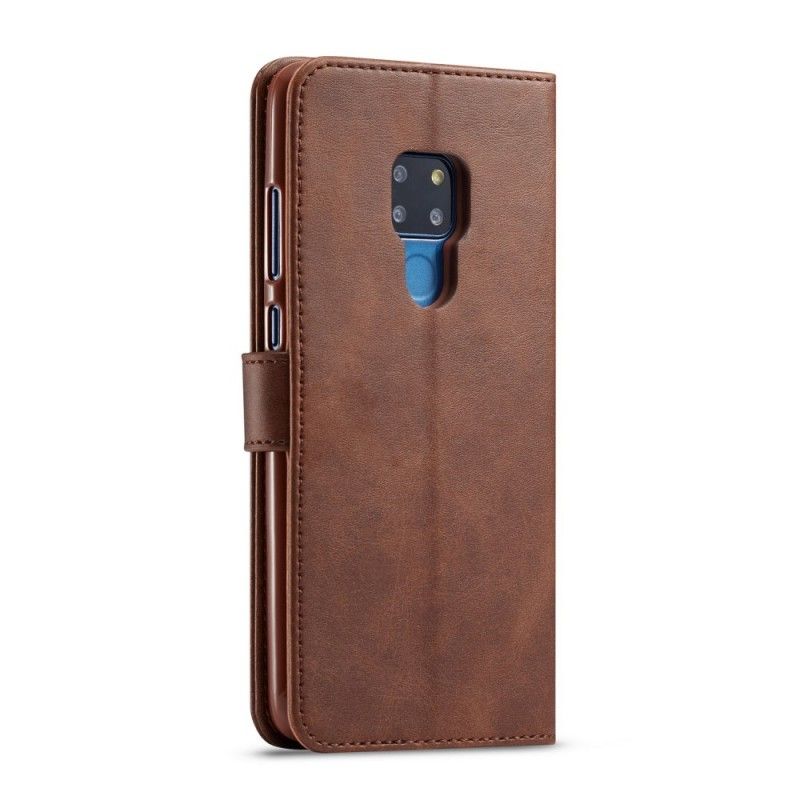 Etui Folio Huawei Mate 20 Szary Czarny Lc.Imeeke Efekt Skóry Etui Ochronne