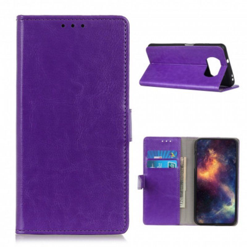 Etui Folio do Poco X3 / X3 Pro / X3 NFC Prosty Efekt Błyszczącej Skóry