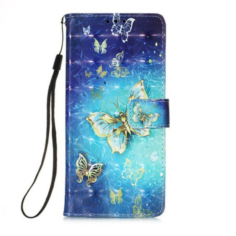 Etui Folio do Poco X3 / X3 Pro / X3 NFC Złote Motyle