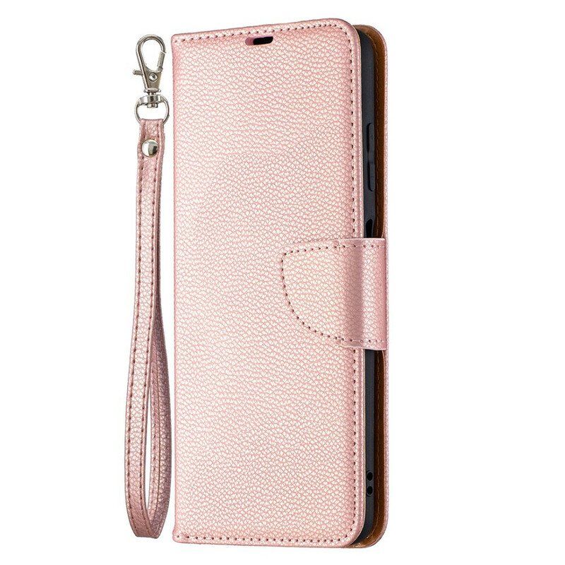 Skórzany Futerał do Poco X3 / X3 Pro / X3 NFC Etui Folio Liczi Rabat Ukośne