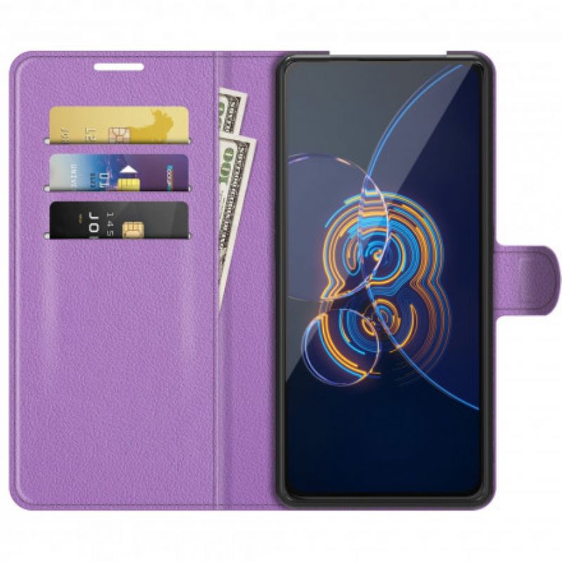 Etui Folio Asus Zenfone 8 Flip Klasyczna Sztuczna Skóra Etui Ochronne