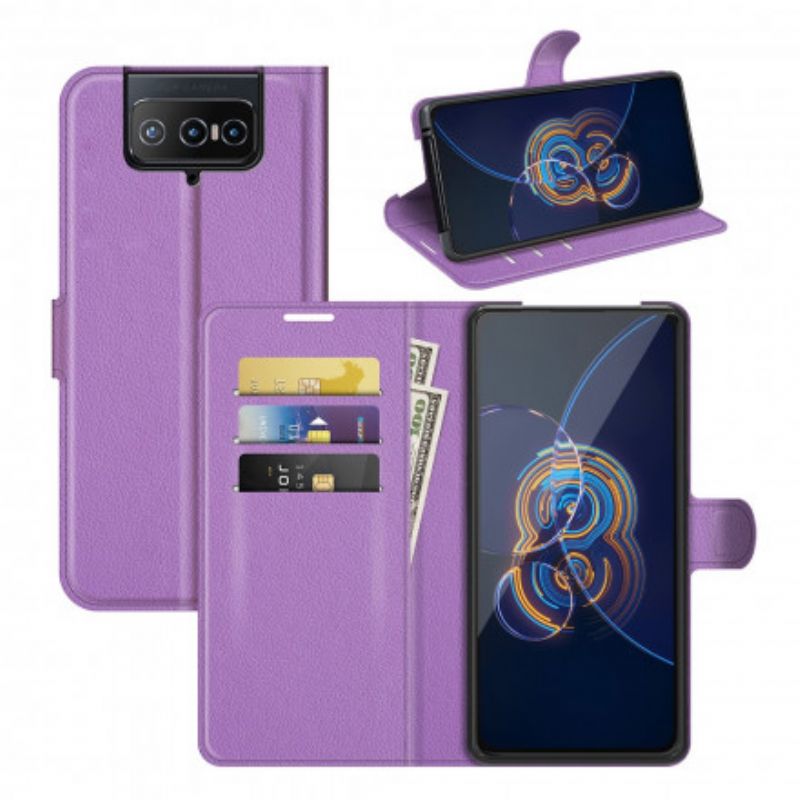 Etui Folio Asus Zenfone 8 Flip Klasyczna Sztuczna Skóra Etui Ochronne