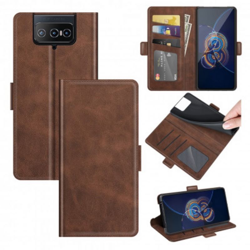 Etui Folio Do Asus Zenfone 8 Flip Klasyczna Podwójna Klapa